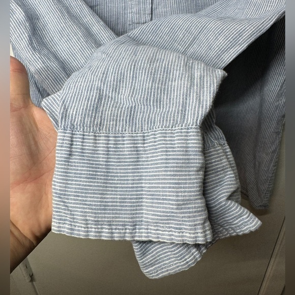 Piombo Italian Blue White Striped Coastal Nautical Collared Button Down Shirt XL - Picture 5 of 14